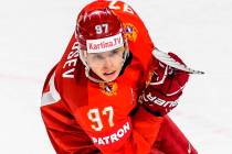 Russia's Nikita Gusev at the 2018 IIHF Ice Hockey World Championship group stage match between ...