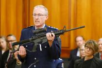 Police acting superintendent Mike McIlraith shows on April 2, 2019, New Zealand lawmakers in We ...