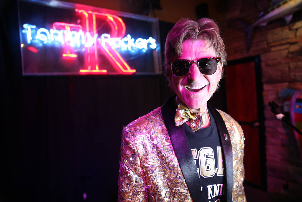 Tommy Rocker, co-owner of Tommy Rocker's in Las Vegas, is photographed wearing Golden Knights t ...