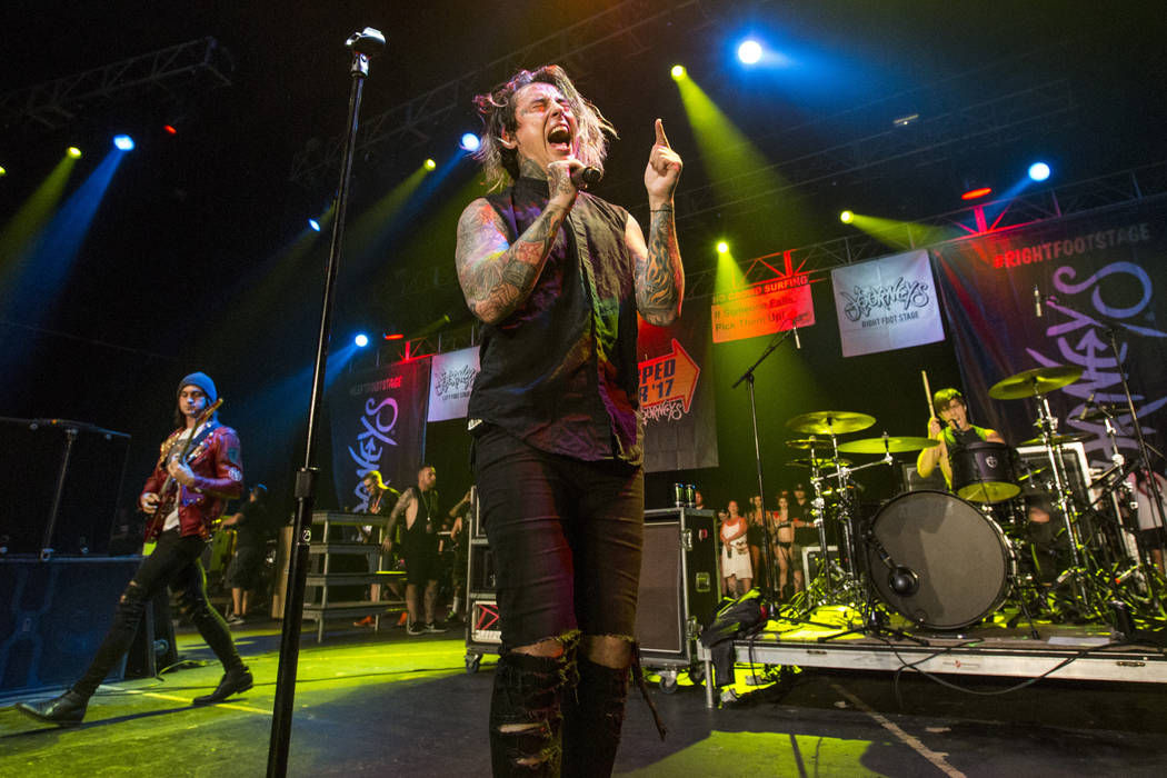 Falling in Reverse performs at Vans Warped Tour at the Hard Rock Hotel and Casino on Friday, Ju ...