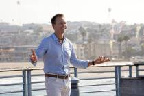 Host Phil Keohgan at the starting line in Los Angeles, California on THE AMAZING RACE Wednesday ...