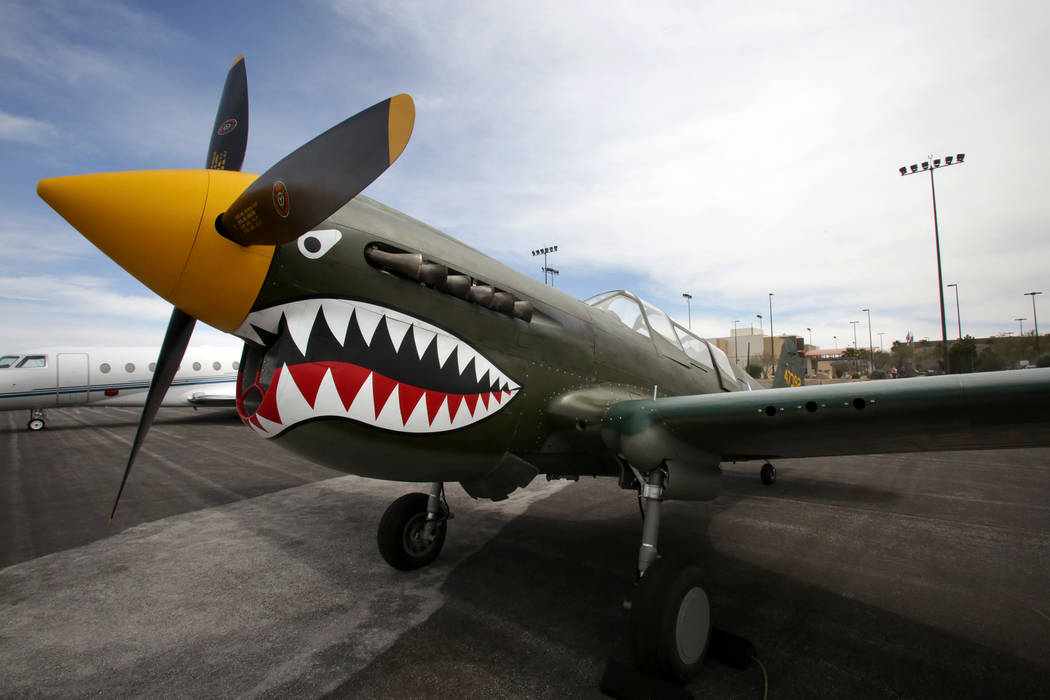 A P-40 Warhawk, the newest addition to the Collings Foundation Wings of Freedom Tour, sits on t ...