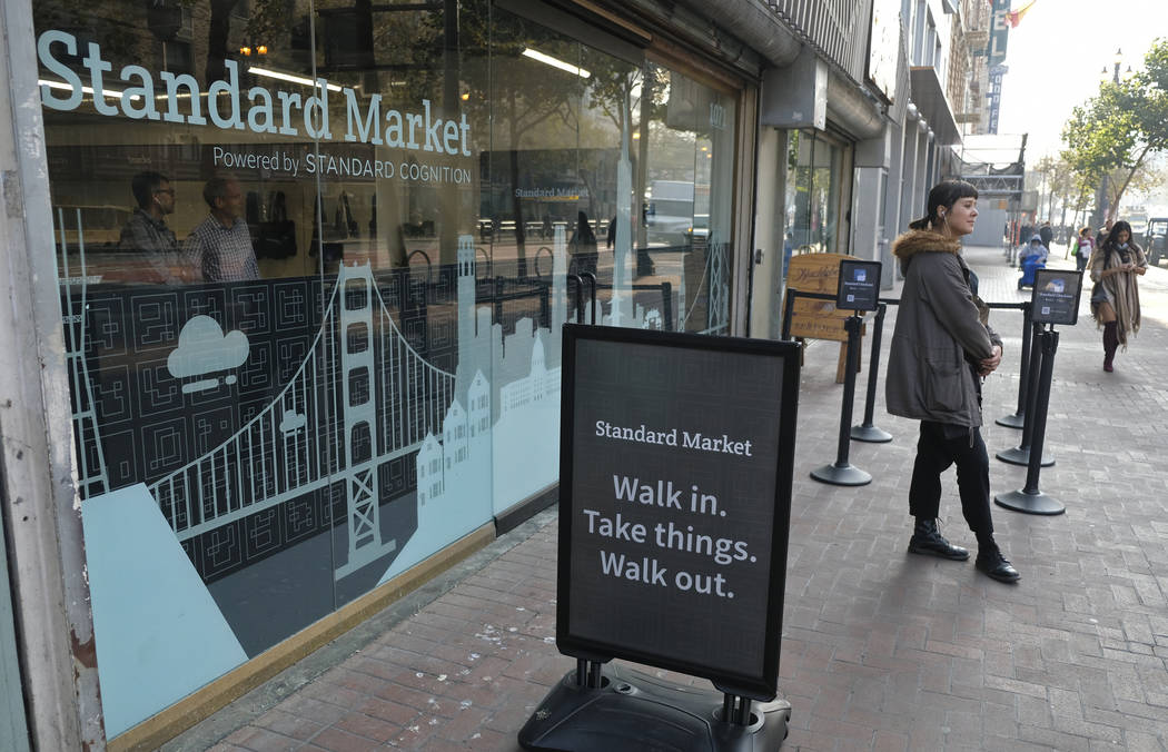 FILE - This Nov. 14, 2018, file photo shows the Standard Cognition cashier-less store on Market ...