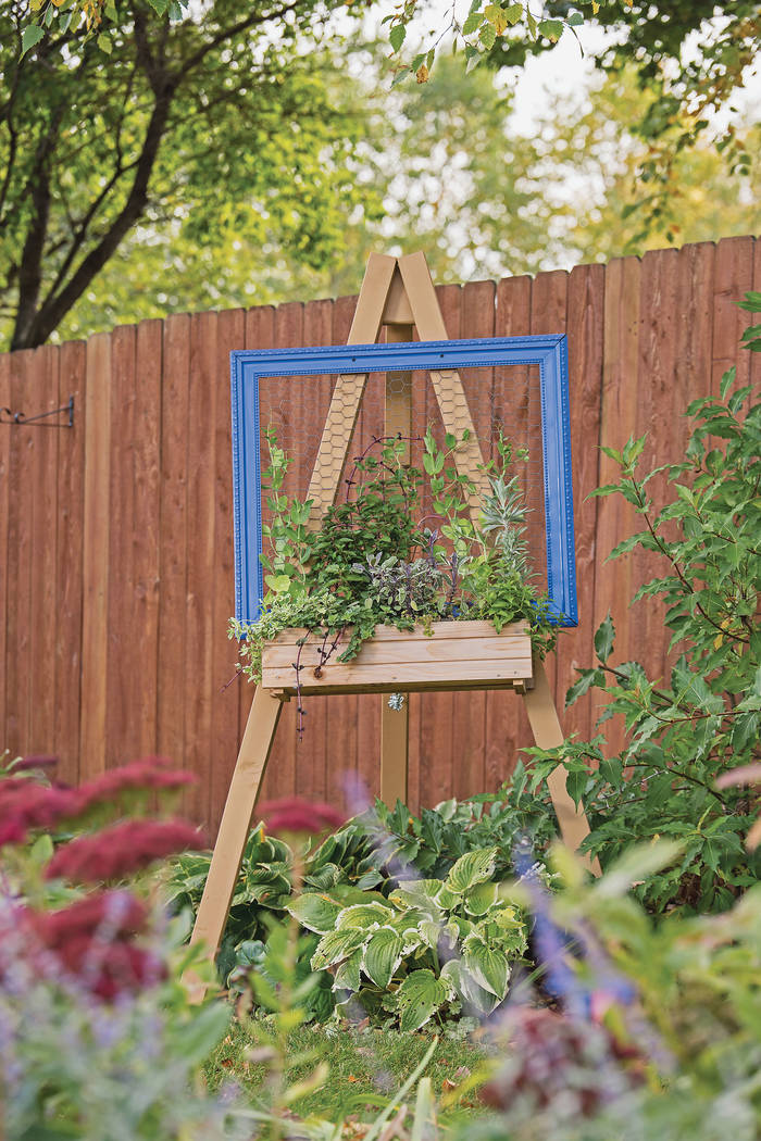 An easel can be placed just about anywhere in the garden. While direct sunlight is usually best ...