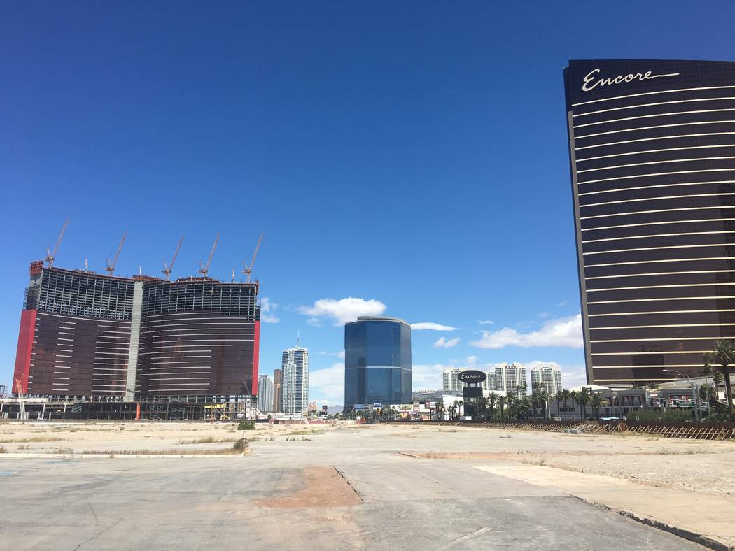 The former New Frontier site, now owned by Wynn Resorts, is seen on the Las Vegas Strip on Wedn ...
