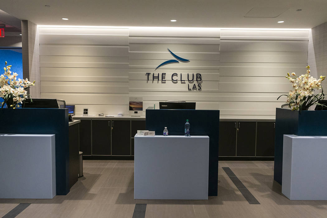 Concierge desk for the new 6,900 square foot The Club at LAS lounge in Terminal 3 at McCarran I ...