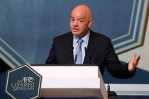 FIFA President Gianni Infantino speaks during the 29th AFC Congress in Kuala Lumpur, Malaysia, ...