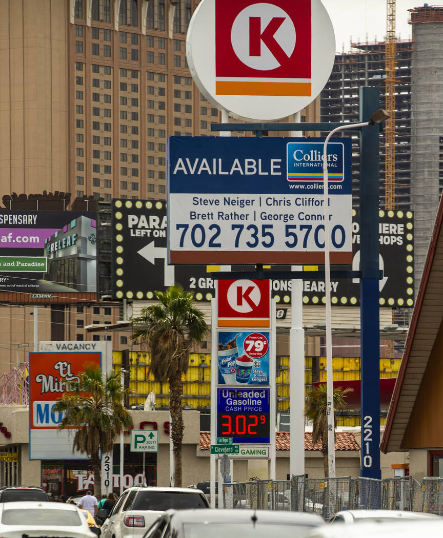 The Circle K gas station at S. Las Vegas Blvd. and W. Cleveland Ave. as gasoline prices jumped ...