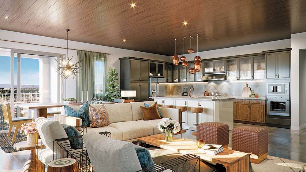 Home shoppers can view floor plans at Mira Villa, a Summerlin condo community, by Toll Brothers ...