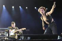 Brad Shultz, left, and Matt Shultz of Cage the Elephant performs at the Downtown stage during t ...