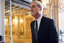 Special Counsel Robert Mueller departs after a meeting on June 21, 2017, on Capitol Hill in Was ...