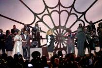 Singers Regina Belle, Erica Campbell and Kelly Price perform during the tribute to Aretha Frank ...