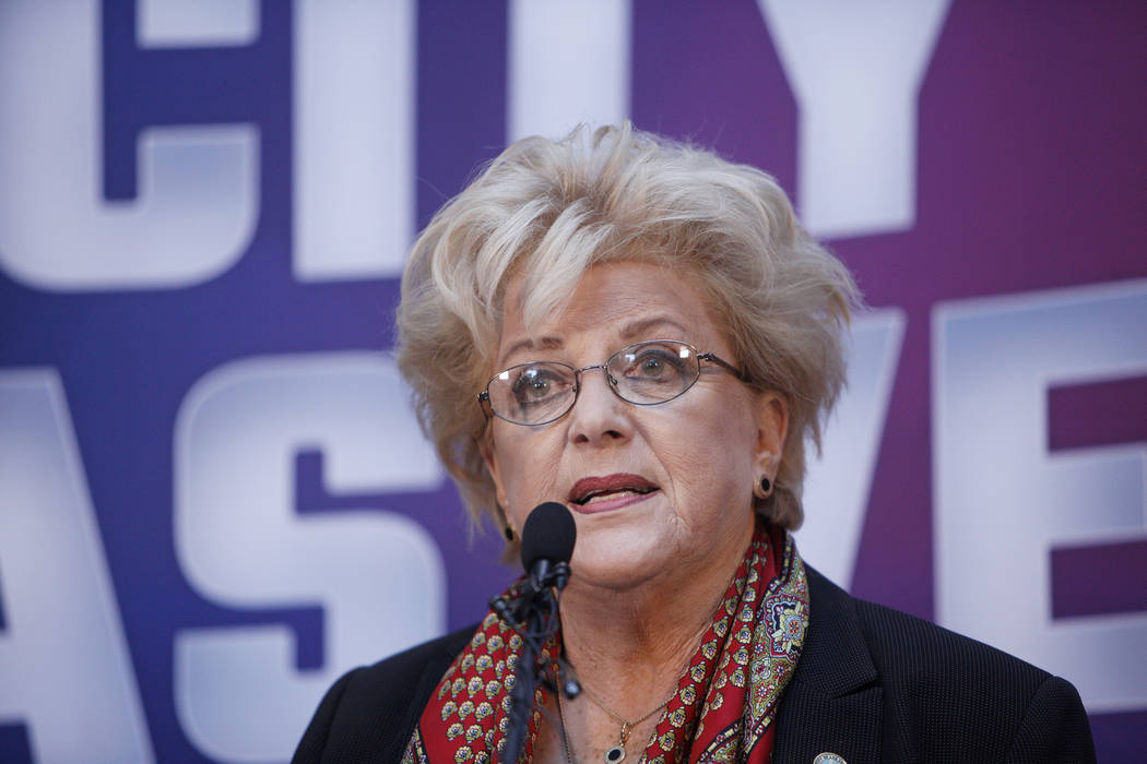 Mayor Carolyn Goodman announces that she has stage 2 breast cancer at a press conference at Cit ...