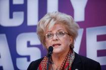 Mayor Carolyn Goodman announces that she has stage 2 breast cancer at a press conference at Cit ...