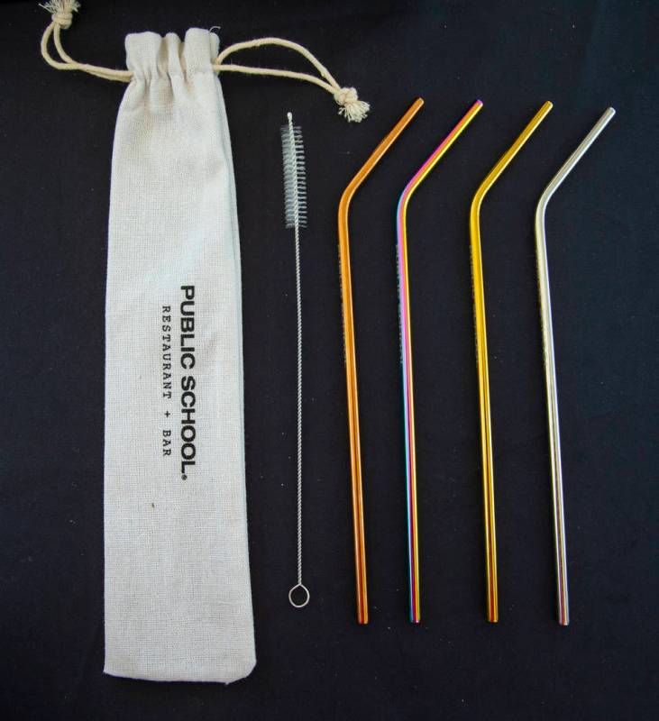 The Public School Restaurant & Bar sells a set of metal straws and cleaner to do their part ...