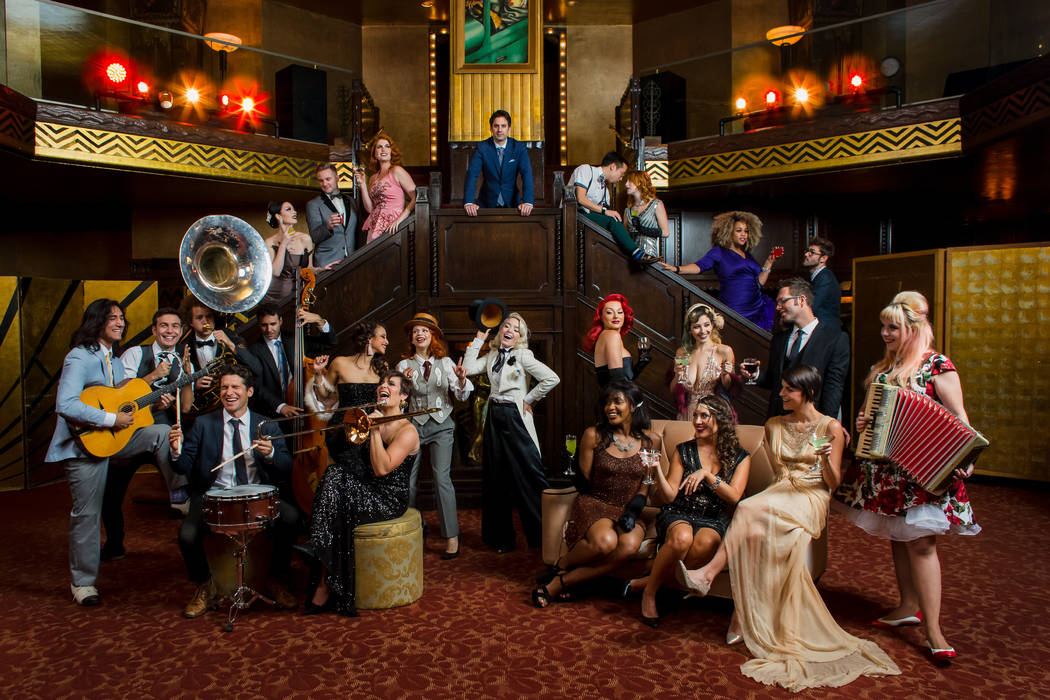 A promotional image of Scott Bradlee's Postmodern Jukebox, which has opened at 1Oak Nightclub a ...