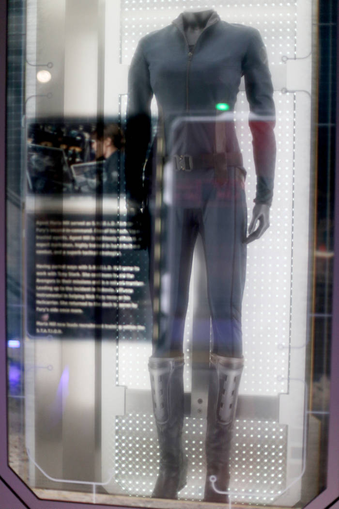The original Maria Hill costume from the Captain America: The Winter Soldier 2014 film at the A ...