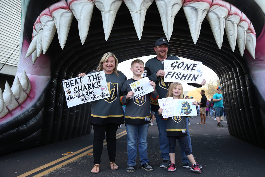 Corianne Guerin, from left, with her son Everett, 9, Sadie, 6, and husband Jonathan, from Las V ...