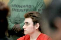Parkland school shooting suspect Nikolas Cruz listens in court for a defense motion at the Brow ...