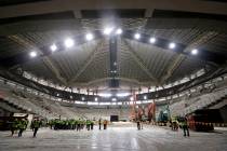 The interior of the existing roof of KeyArena, the only structure that will remain during a maj ...