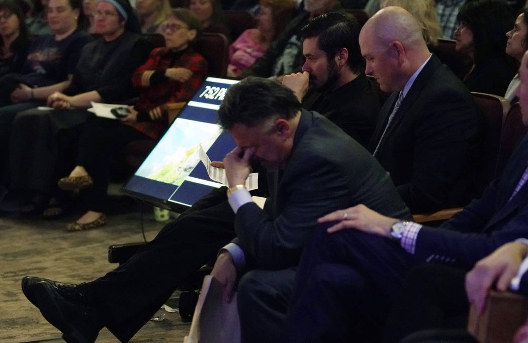 Frank DeAngelis, center, who was principal of Columbine High School during the massacre nearly ...