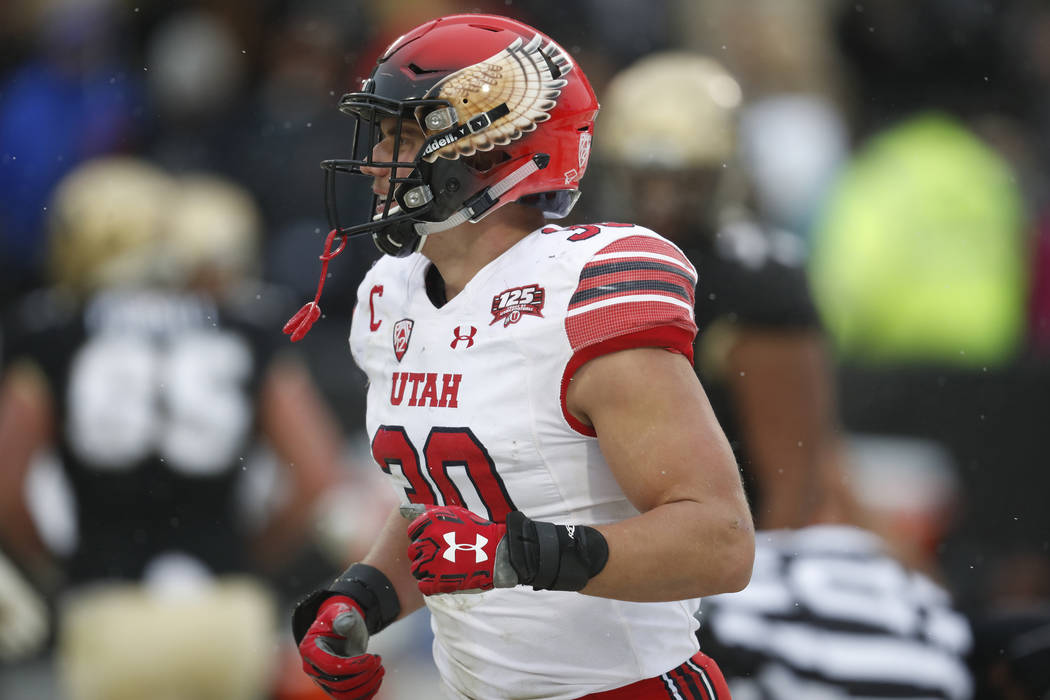 Utah Utes linebacker Cody Barton (30) in the second half of an NCAA college football game Satur ...