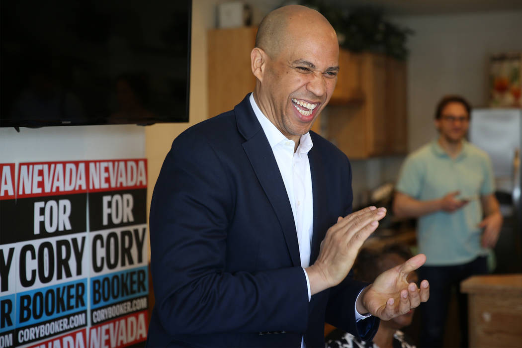 Democratic presidential candidate Sen. Cory Booker, D-N.J., during an event at the True Love Mi ...