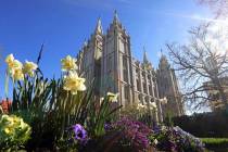 The Salt Lake Temple is shown Friday, April 19, 2019, in Salt Lake City. The iconic temple cent ...