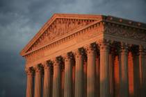 The U.S. Supreme Court is seen at sunset in Washington on Oct. 2, 2018. The Supreme Court will ...
