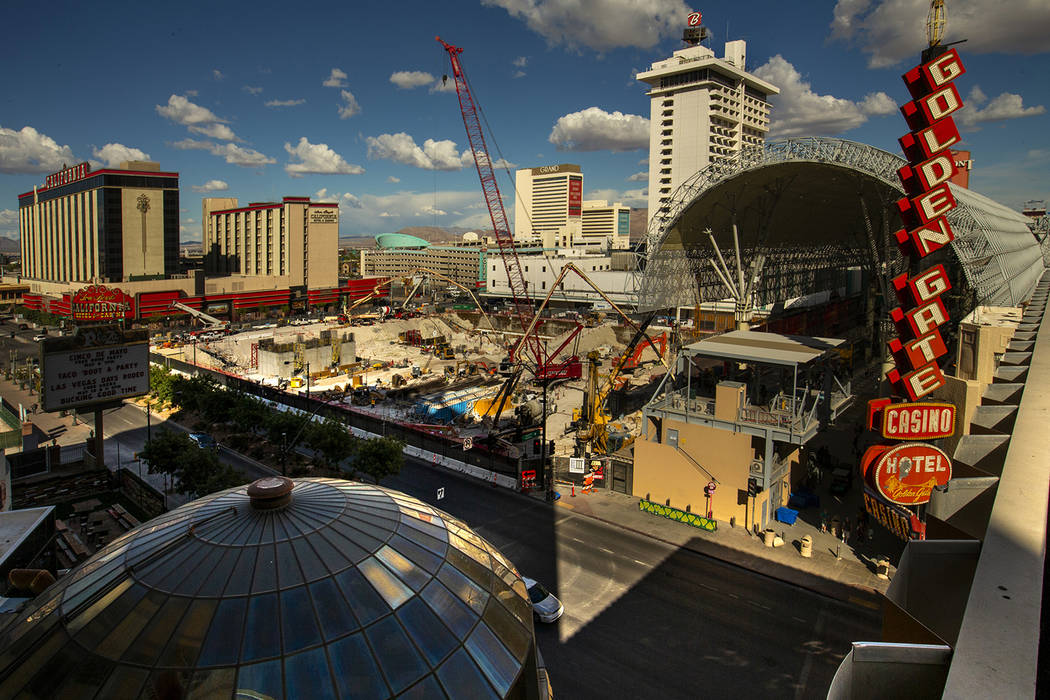 Construction continues at the under-development Circa as seen from the roof of the Plaza on Mon ...