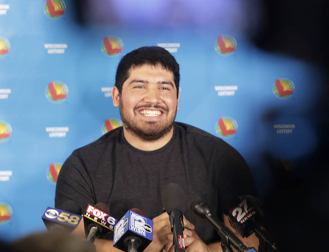 Manuel Franco of West Allis, Wis., winner of second-highest Powerball lottery in history, appea ...