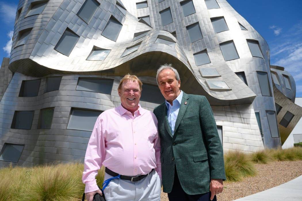 Raiders owner Mark Davis is shown with Larry Ruvo at the Cleveland Clinic Lou Ruvo Center for B ...