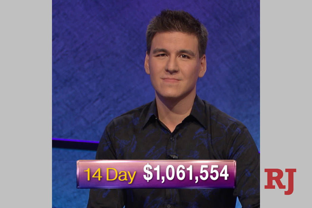 James Holzhauer, a 34-year-old professional sports gambler from Las Vegas, is shown after Tuesd ...