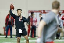 Oklahoma quarterback Kyler Murray goes through passing drills at the university's Pro Day for N ...