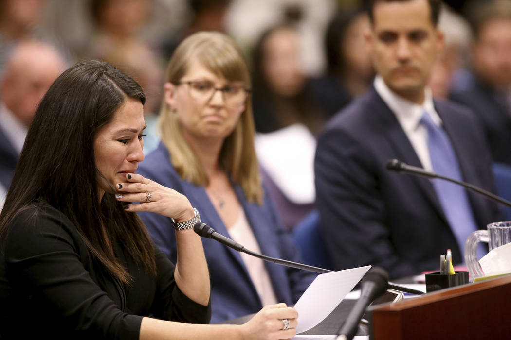 Assemblywoman Sandra Jauregui, D-Las Vegas, testifies to a joint meeting of the Assembly and Se ...