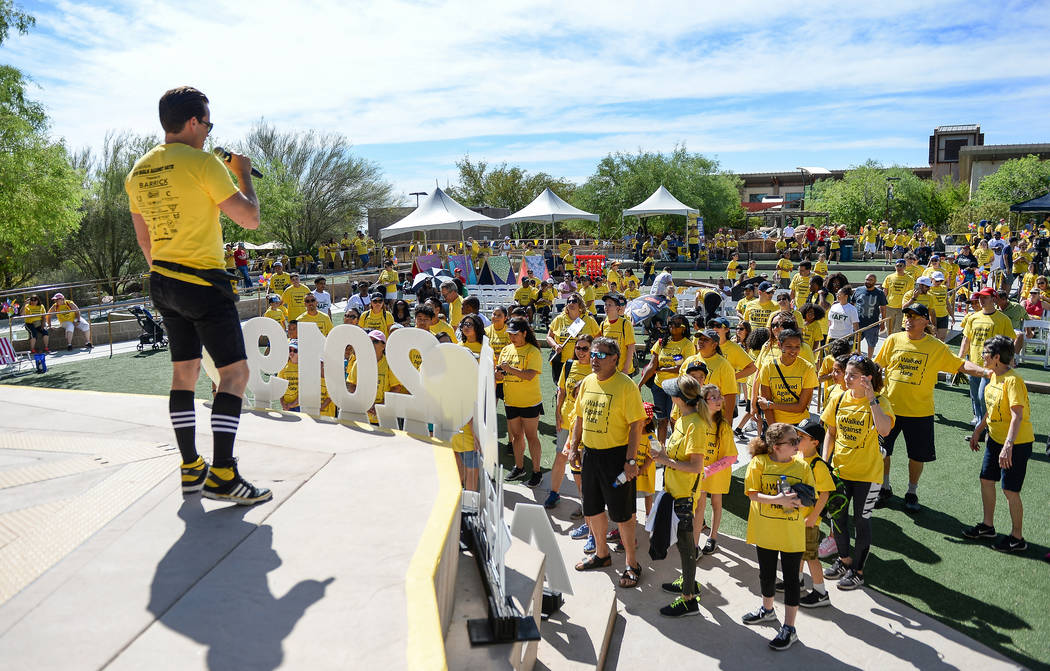 People gather for the Anti-Defamation League Walk Against Hate at the Las Vegas Springs Preserv ...