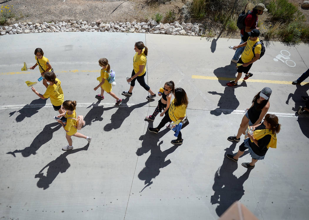 People walk in the Anti-Defamation League Walk Against Hate at the Las Vegas Springs Preserve i ...