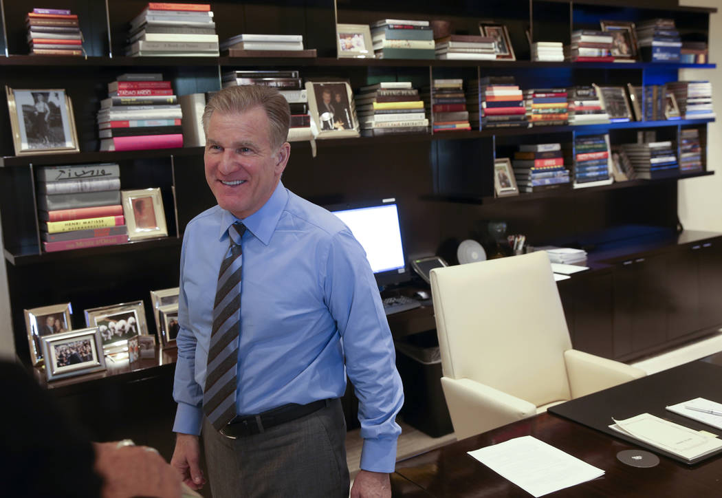 Rob Goldstein, president and chief operating officer of Las Vegas Sands, talks to a reporter in ...
