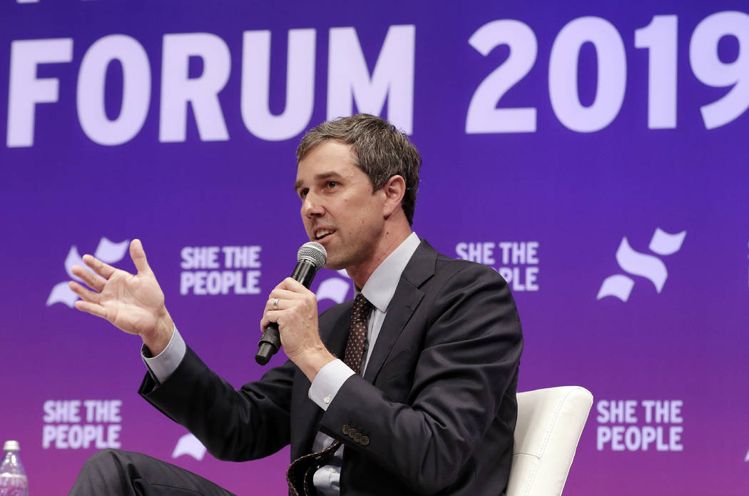 Former congressman and Democratic presidential candidate Beto O'Rourke answers questions during ...