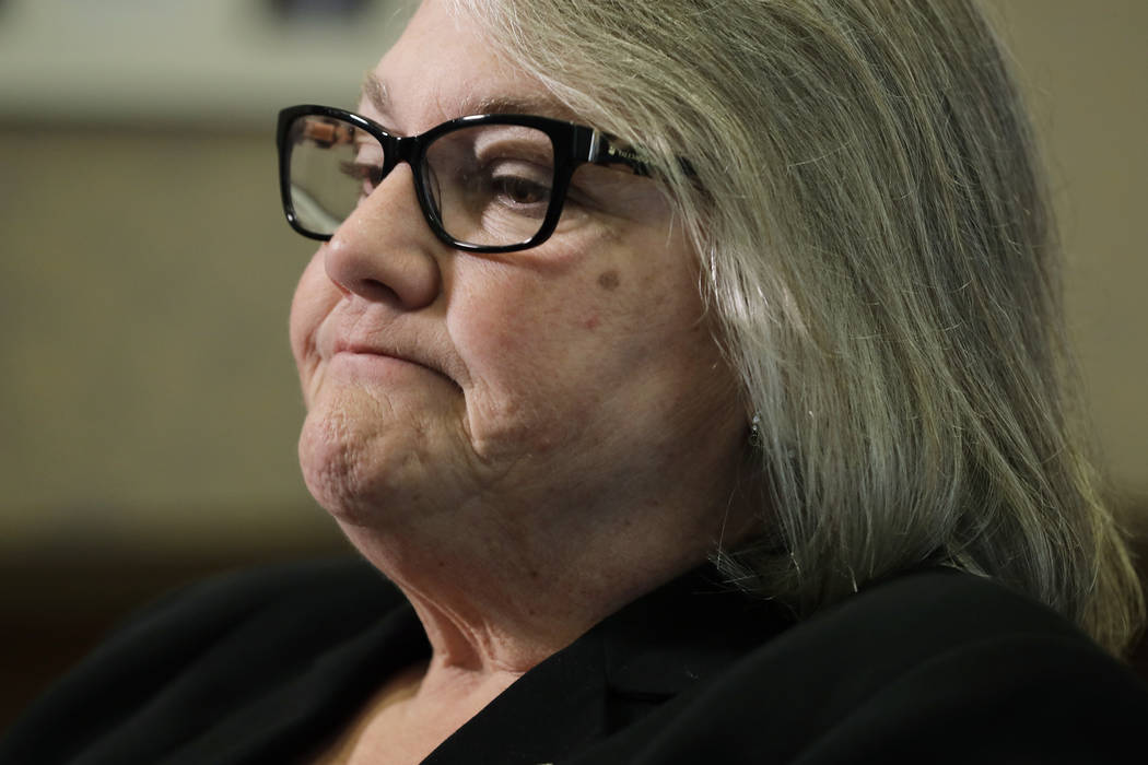 Sen. Maureen Walsh, R-College Place, pauses during an interview, Monday, April 22, 2019, at the ...
