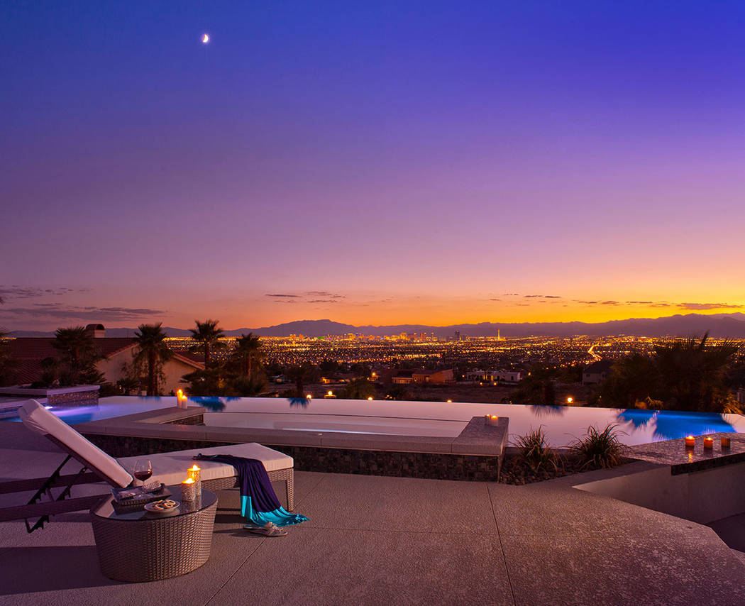 The home has sweeping views of the Las Vegas Valley. (Sotherby’s International Realty, Synergy)