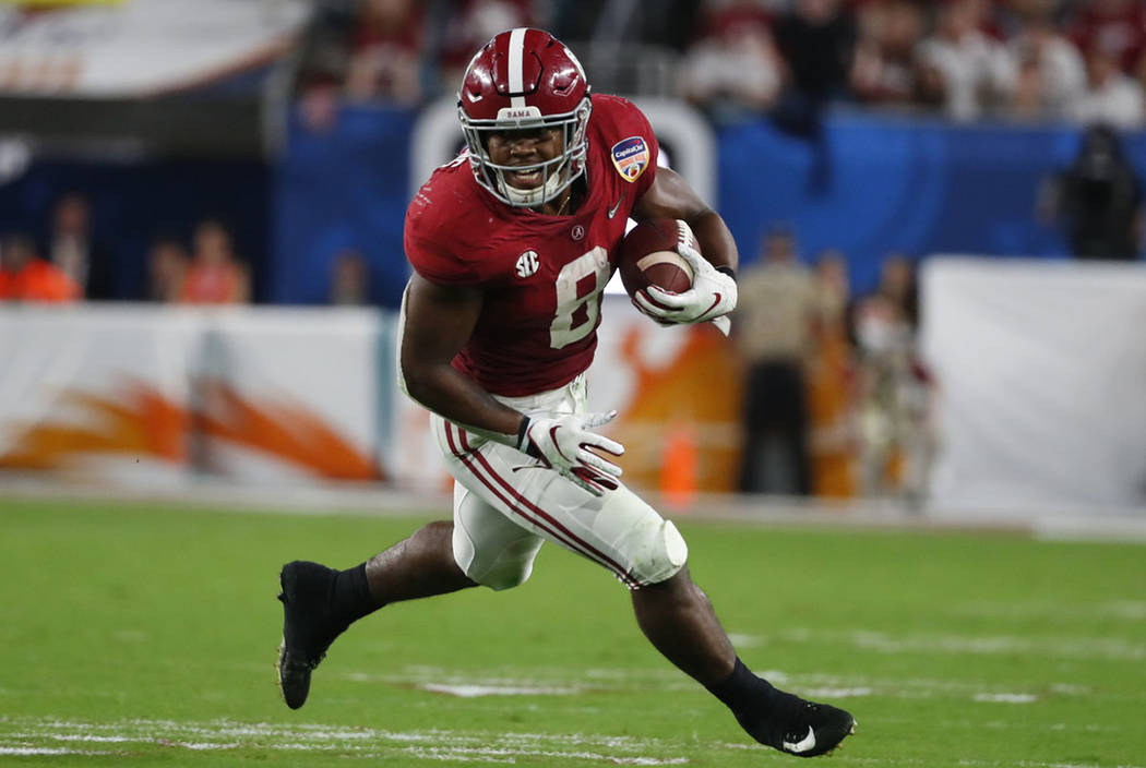 Alabama running back Josh Jacobs (8) runs the ball, during the first half of the Orange Bowl NC ...