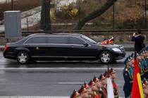 North Korean leader Kim Jong Un's limousine arrives for a wreath-laying ceremony in Vladivostok ...