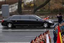 North Korean leader Kim Jong Un's limousine arrives for a wreath-laying ceremony in Vladivostok ...