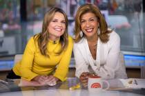"Today" show co-anchors Savannah Guthrie, left, and Hoda Kotb pose on set at NBC Stud ...