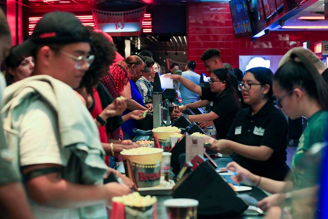 Movie goers get their concession fix before first showing of Avengers: Endgame at Brenden Theat ...