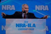 National Rifle Association President Col. Oliver North speaks at the National Rifle Association ...