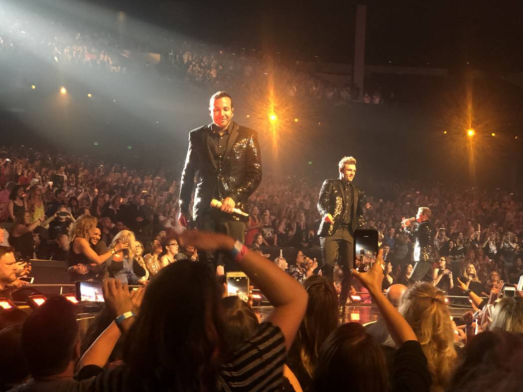 The Backstreet Boys' are shown at their final "Larger Than Life" residency show at Zappos Theat ...
