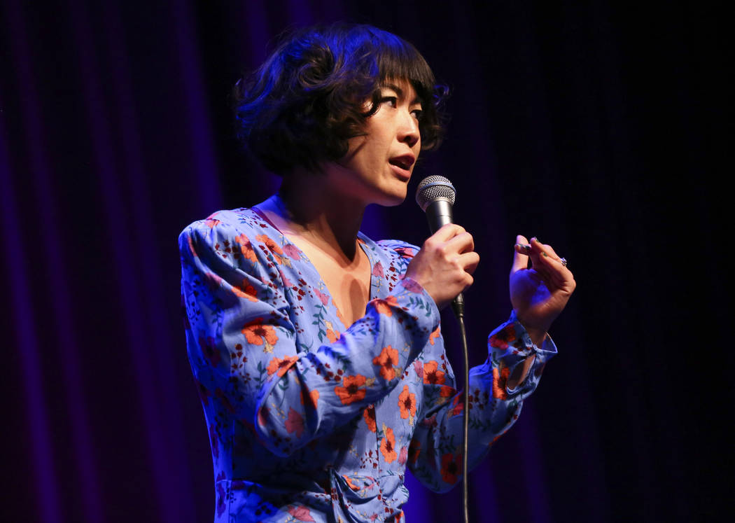 Comedian Atsuko Okatsuka performs during "UPROAR," the finale event of the Believer F ...