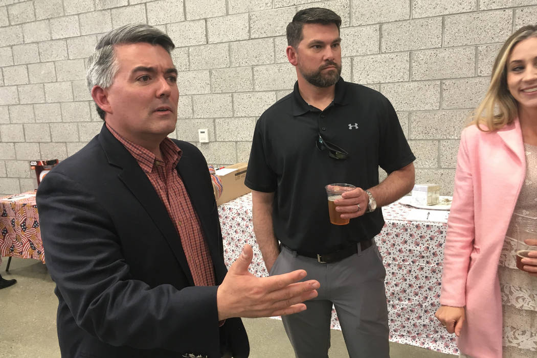 Sen. Cory Gardner, R-Colo., attends the Alamosa County Republicans Lincoln Day dinner in Alamos ...